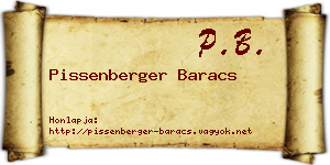 Pissenberger Baracs névjegykártya